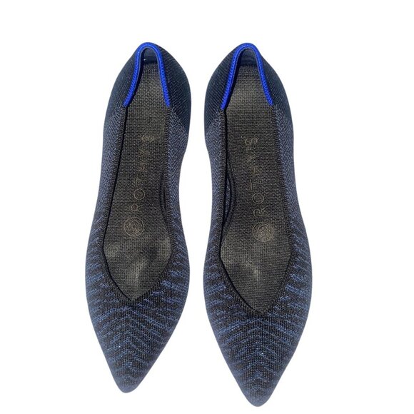 Rothy's Womens Size 5 Navy Blue Pointed Toe Flats VGUC - Picture 1 of 14